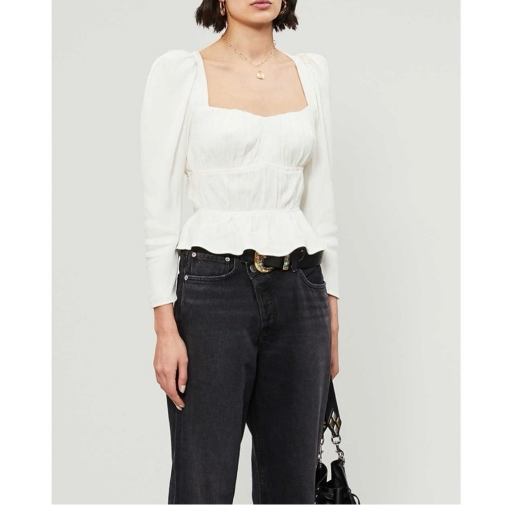 Reformation Plath Top in Ivory Size Small
